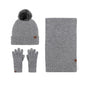 Winter hat women's fleece thickened hat scarf gloves women's three-piece suit knitted thermal gloves men
