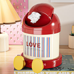 Desktop trash can, home office bedroom dormitory small covered storage bucket