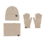 Winter hat men's fleece thickened knitted hat scarf gloves three-piece set thermal hat children