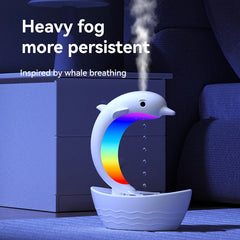 Multifunctional Dolphin Anti Gravity Air Humidifier Bluetooth Speaker Table Lamp Night Lights RGB Office Bedroom White Noise