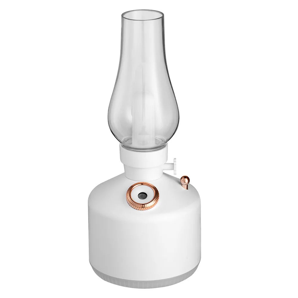 Desktop Retro Lamp Air Humidifier USB Rechargeable Wireless Aroma Diffuser Rechargeable Essential Oil 7Color Lights Cool Mist
