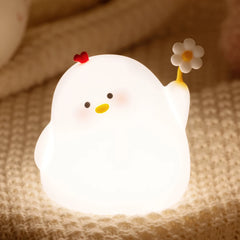 KinYiLO Chicke Cute Night Light for Toddler 1-3, Nightlight for Kids Room/Bedroom/Bedside, Silicone Soft Lamp with 30Min Timer a