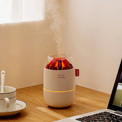 New Anti-real Charcoal Fire Air Humidifier Heavy Fog Diffuser Two Mode Home USB Silent Sleep Volcano Cotton Swab Humidifier
