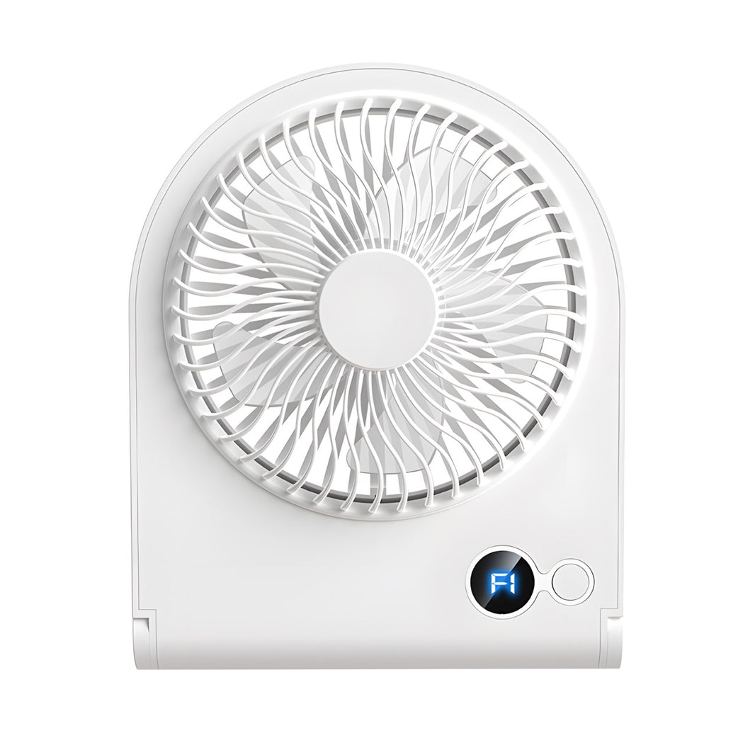 2,000mAh Portable Battery-Powered Fan with Digital Display, USB Rechargeable, Compact Mini Desk Fan for Indoor, Outdoor, Car Use, Cooling Fan