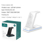 3-in-1 Foldable Desktop Vertical Wireless Charger Phone Stand, Simultaneous Wireless Charging for Phones