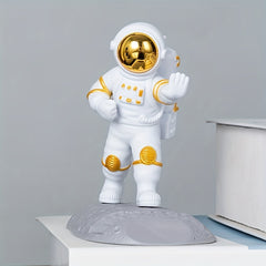 Creative Astronaut Desktop Phone Stand - Decorative Office Desk Holder - Fun Space-Themed Smartphone Stand