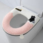 Thickened toilet seat cover with cat design, suitable for all seasons