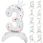 81.28 cm white standing crown digital aluminum film suitable for birthday parties, birthday gatherings, anniversaries, weddings, graduation anniversaries, celebration decorations, Happy Birthday balloons, Halloween Decorations, Christmas Decorations