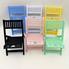 Macaron Color Phone Stand - Fun INS Style Chair Design - Foldable Portable Desktop Holder - Decorative Gift for Smartphones