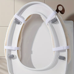 Cat-themed, plush, thickened universal toilet seat cover.