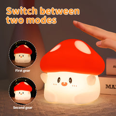 Regalo de San Valentín, luz nocturna con forma de hongo, carga USB, estilo de dibujos animados, brillo ajustable al tacto, brillo dual, temporizador de apagado, iluminación nocturna, ambiente cálido, regalo para jóvenes para Halloween y Navidad.