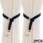 2pcs Luxury French Curtain Tiebacks with Artificial Pearl Decoration, Convenient Hanging Tieback Decorative Curtain Fixer, Suitable for Home Bedroom Office Decorative Curtain Tiebacks