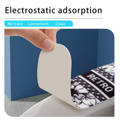 Classic Patterned Toilet Seat Cover, Electrostatically Adsorbed, Machine Washable, to The Touch, Stays Cool for Long Sitting, Suitable for Summer, Single Piece