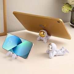 Astronaut-Themed Phone Stand - Desktop Decorative Figurine Holder - Creative Smartphone Desk Accessory