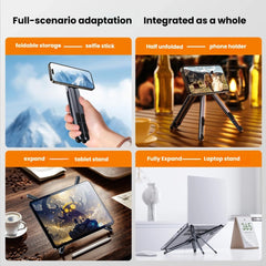 3-in-1 Magnetic Phone, Tablet & Laptop Stand with Tripod - Adjustable Multi-Functional Holder - Wholesale Bulk Supply