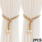 2pcs Luxury French Curtain Tiebacks with Artificial Pearl Decoration, Convenient Hanging Tieback Decorative Curtain Fixer, Suitable for Home Bedroom Office Decorative Curtain Tiebacks