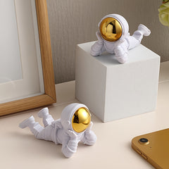 Astronaut-Themed Phone Stand - Desktop Decorative Figurine Holder - Creative Smartphone Desk Accessory