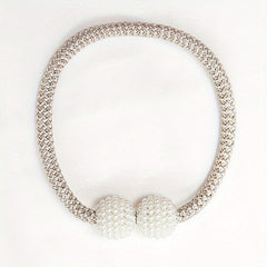 2pcs Delicate Magnetic Curtain Tiebacks With Small Faux Pearl, For Bedroom Living Room Home Decor