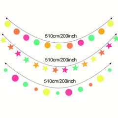 Glow-In-The-Dark UV Garland Steamers - Blacklight Reactive Fluorescent Party Supplies And Decorations for Neon Birthday And Wedding Celebrations, Halloween Decorations, Christmas Decorations