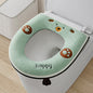 Thickened Toilet Seat Cushion Cover with Zipper Closure - Soft Plush Bear Paw Print Design, Machine Washable Bathroom Seat Cover for Comfort & Style