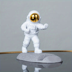 Creative Astronaut Desktop Phone Stand - Decorative Office Desk Holder - Fun Space-Themed Smartphone Stand