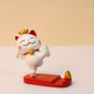 Cute Cartoon Cat Phone & Tablet Stand - Desktop Decorative Holder for Office Desk - Creative Multi-Device Stand