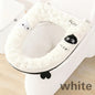Two-tone spliced, fleece-lined, thickened universal toilet seat cover/toilet mat