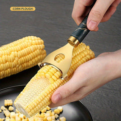 Stainless Steel Corn Cutter with Thickened Handle and Hook - Ergonomic Kitchen Tool for Efficient Kernel Removal, Durable & Easy to Clean, Perfect for Home Cooking, Corn Cutter for Cooking