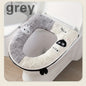 Two-tone spliced, fleece-lined, thickened universal toilet seat cover/toilet mat