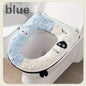 Two-tone spliced, fleece-lined, thickened universal toilet seat cover/toilet mat