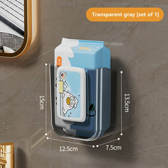 Wall-Mounted Wet Wipe Dispenser, Self-Adhesive Plastic Holder, with Large Opening, Strong Load Capacity, for Bathroom Tissue Storage Box
