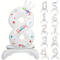 81.28 cm white standing crown digital aluminum film suitable for birthday parties, birthday gatherings, anniversaries, weddings, graduation anniversaries, celebration decorations, Happy Birthday balloons, Halloween Decorations, Christmas Decorations