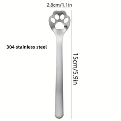 Silvery Cat Claw Spoon Made of 304 Stainless Steel, Pack of 1