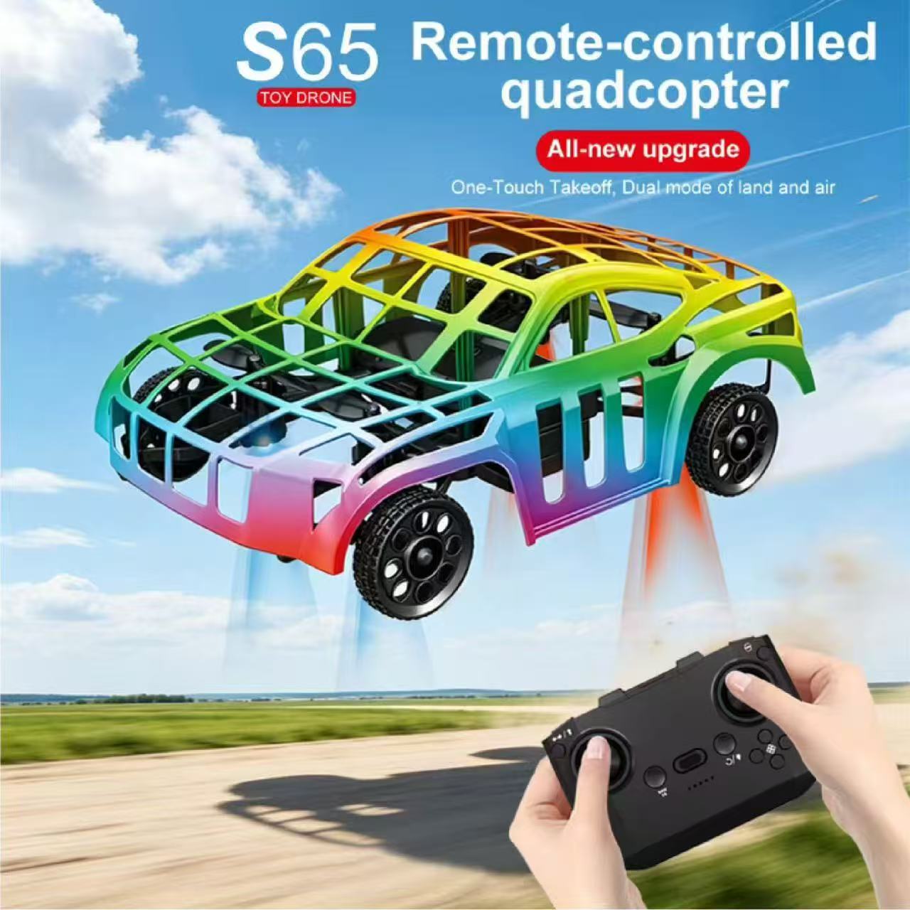 S65 Colorful land and air RC car drone