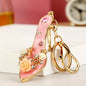 Elegant Rhinestone Rose High-Heel Shoe Car Keychain, Ideal Party Favor, Gift, Souvenir, and Bag Charm