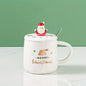 Ceramic Lidded Mug - Christmas Themed Coffee and Tea Cup, Perfect as a Festive Holiday Cup Gift