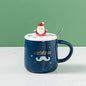 Ceramic Lidded Mug - Christmas Themed Coffee and Tea Cup, Perfect as a Festive Holiday Cup Gift