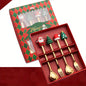 Christmas Style Food-Grade Stainless Steel Cutlery Set in Gift Box, Santa, Christmas Tree