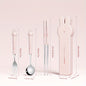 304 Stainles Steel Cutlery Set with Chopsticks, Fork, Spoon, Cute Rabbit Gif Box, Portable for 0utdoor Travel and School, Cutlery Gift Set