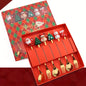 Christmas Style Food-Grade Stainless Steel Cutlery Set in Gift Box, Santa, Christmas Tree
