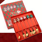 Christmas Style Food-Grade Stainless Steel Cutlery Set in Gift Box, Santa, Christmas Tree