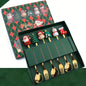 Christmas Style Food-Grade Stainless Steel Cutlery Set in Gift Box, Santa, Christmas Tree
