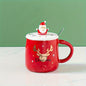 Ceramic Lidded Mug - Christmas Themed Coffee and Tea Cup, Perfect as a Festive Holiday Cup Gift